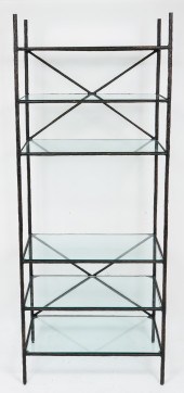 GIACOMETTI STYLE BRONZE & GLAS