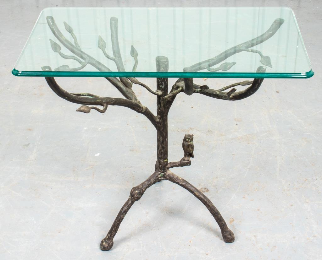 GIACOMETTI STYLE BRONZE & GLASS