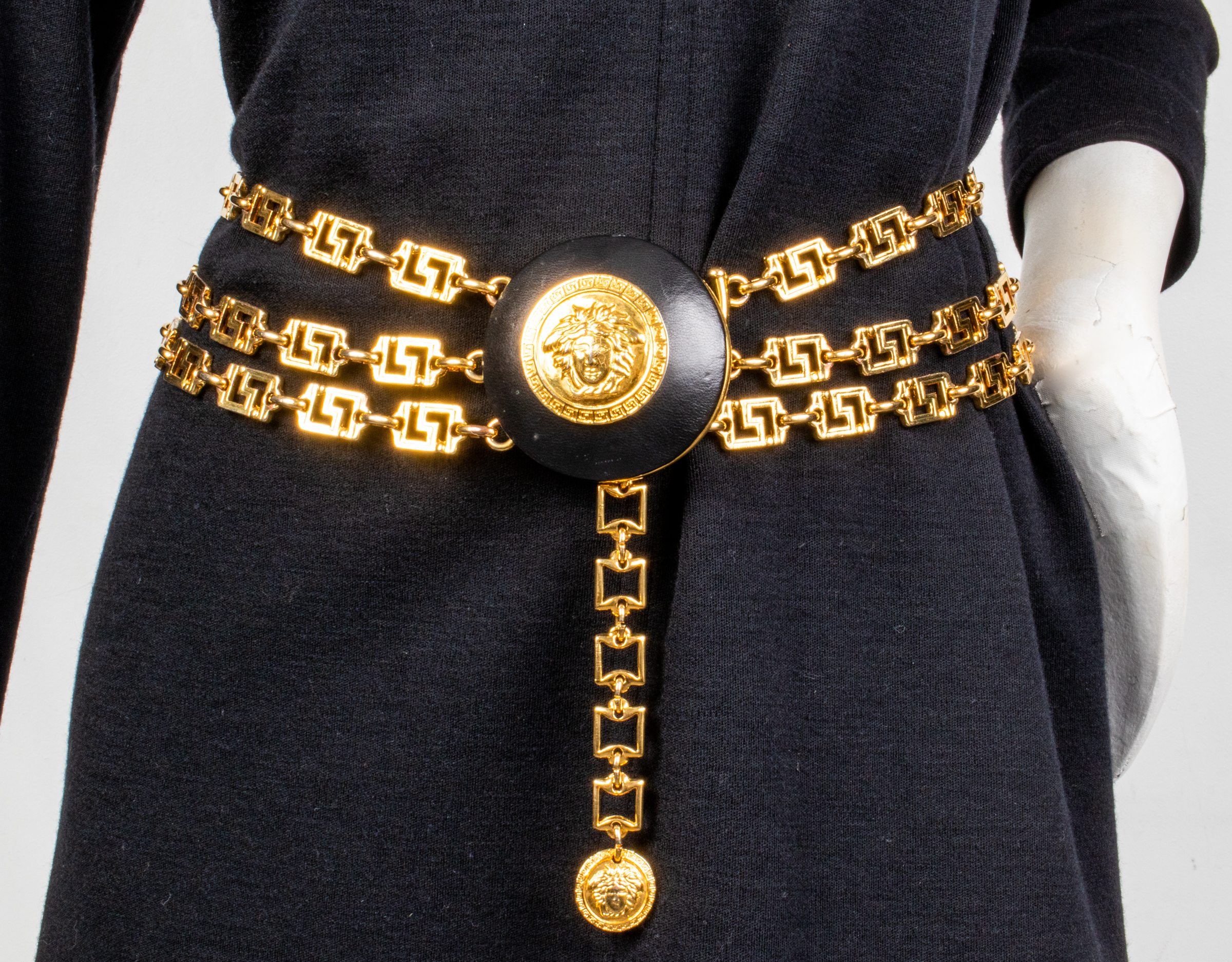 GIANNI VERSACE BLACK LEATHER &