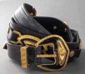 GIANNI VERSACE BLACK LEATHER "