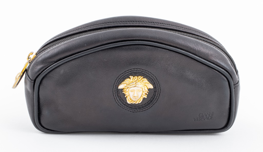 GIANNI VERSACE BLACK LEATHER TRAVEL