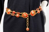 GIANNI VERSACE RED LEATHER AND