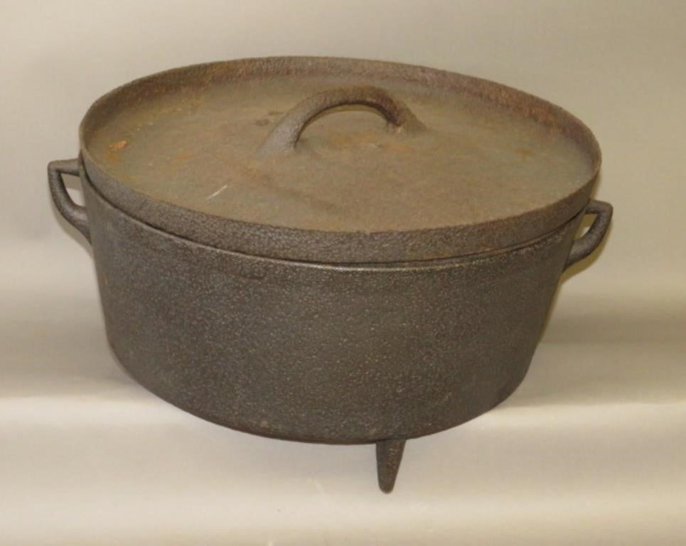 GIANT SIZE CAST IRON FOOTED DUTCH