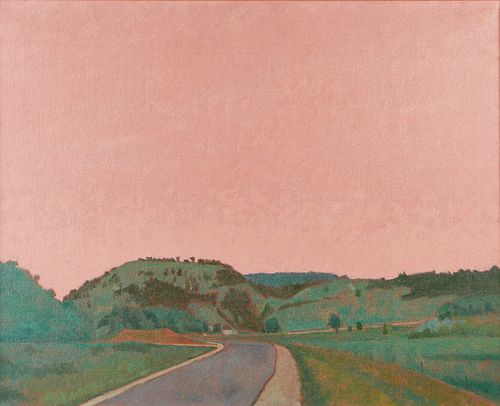 GIBSON BYRD "LARGE RED SKY" OIL