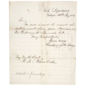 GIDEON WELLES 1864 SIGNED LETT