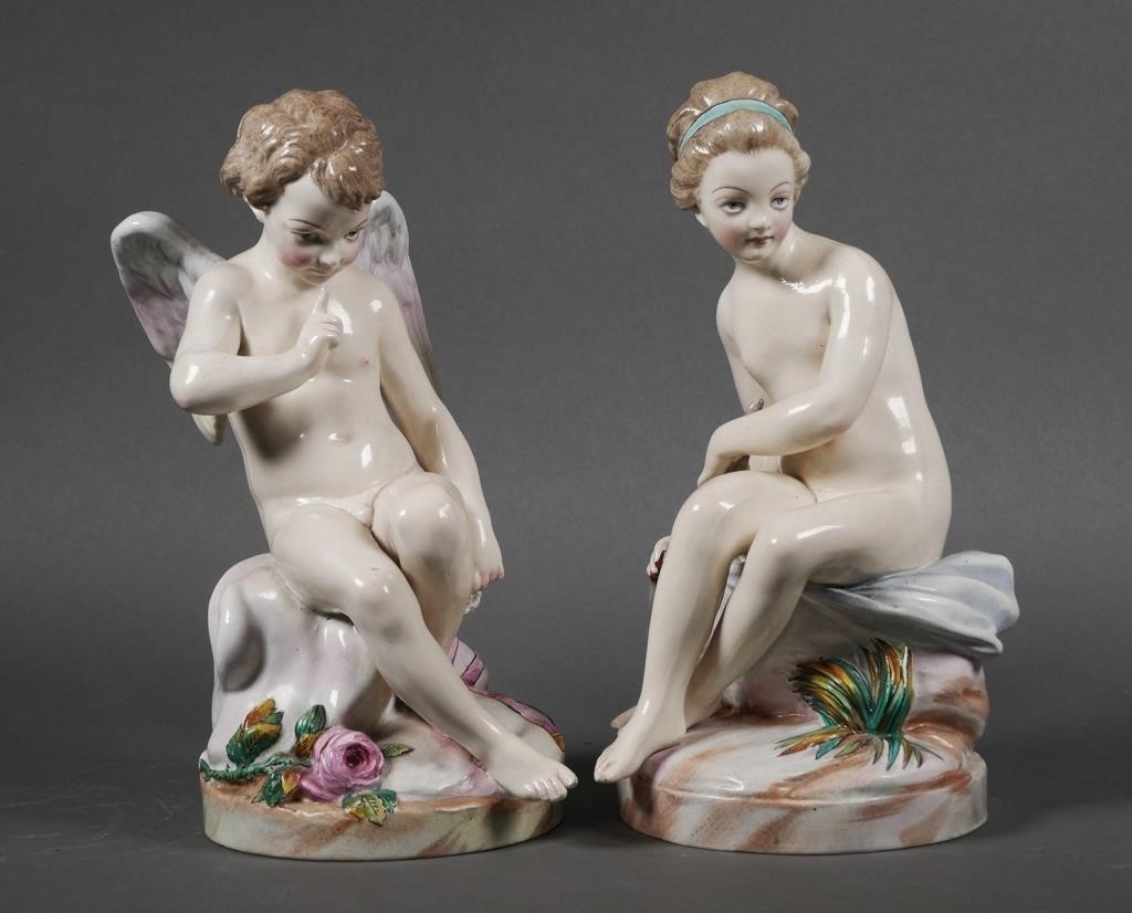 GIEN FRENCH FAIENCE CHERUB BOY &