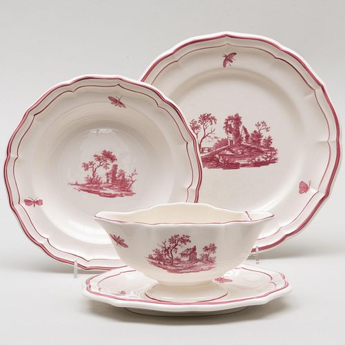 GIEN PUCE DECORATED PORCELAIN