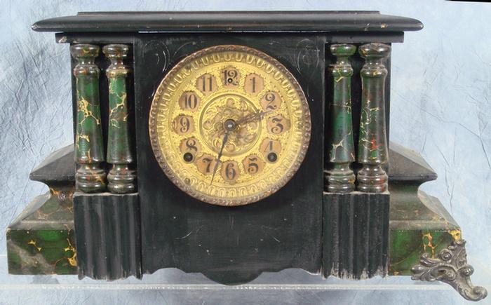 Gilbert black wood column mantle