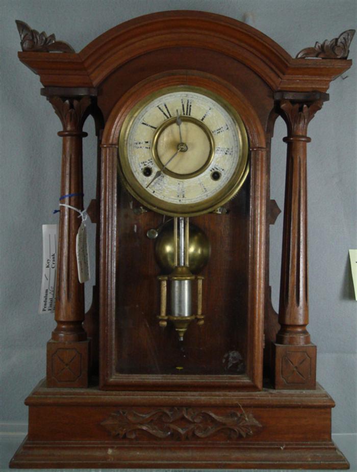 Gilbert Capital walnut shelf clock,