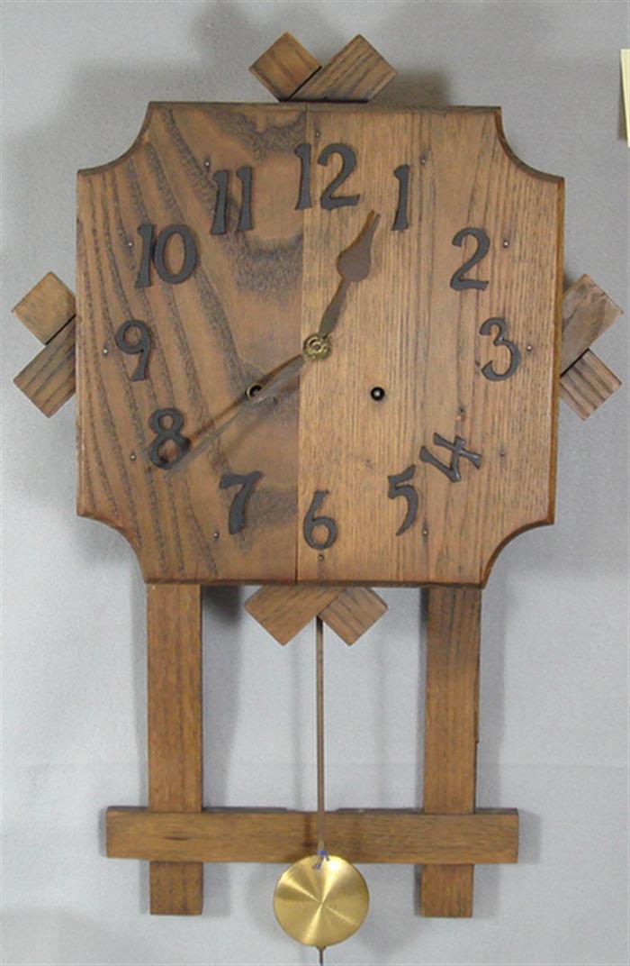 Gilbert Mission oak wall clock,
