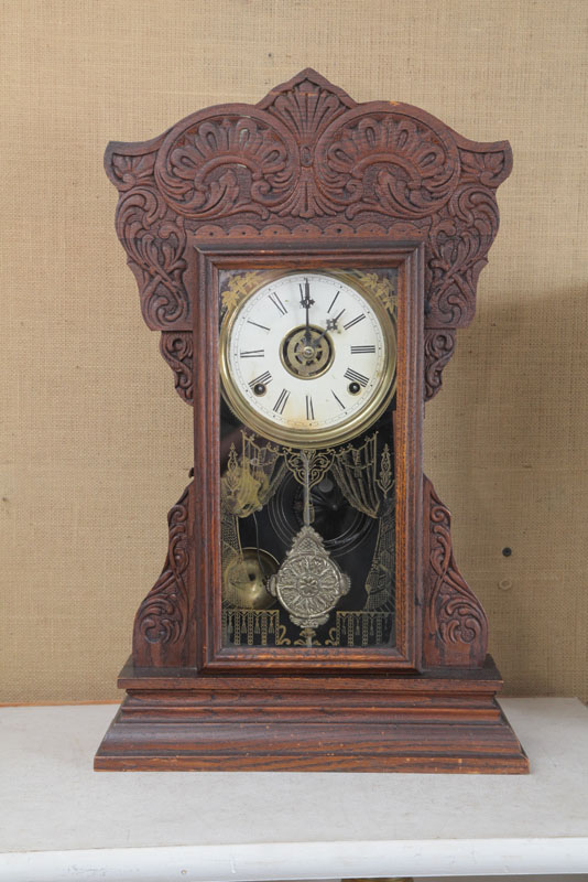 GILBERT SHELF CLOCK. Eight day 