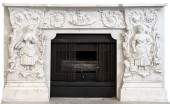 GILDED AGE CARVED MARBLE FIREP