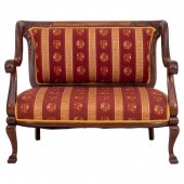 GILDED AGE MAHOGANY SETTEE, CA