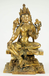 GILDED BRONZE AVALOKITESHVARA