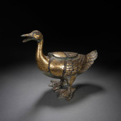 GILDED BRONZE DUCK - SHAPED AR