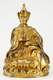 GILDED BRONZE GURU STATUE<br>G