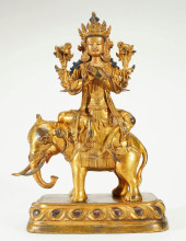 GILDED BRONZE SAMANTABHADRA BO