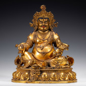GILDED BRONZE STATUE OF JAMBHA