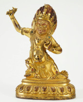 GILDED BRONZE VAJRAPANI STATUE