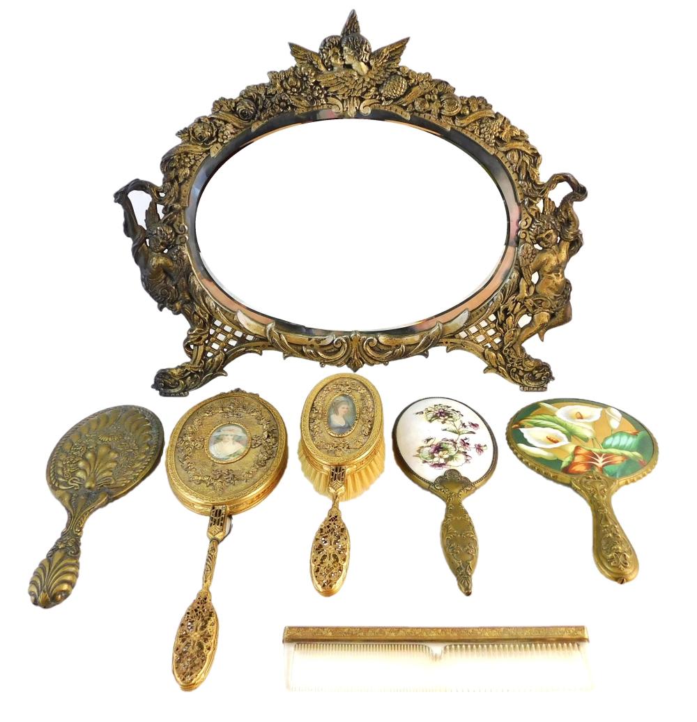 GILDED CAST METAL VANITY