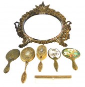 GILDED CAST METAL VANITY ASSOR