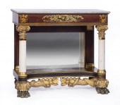 GILDED, STENCILED MAHOGANY PIE