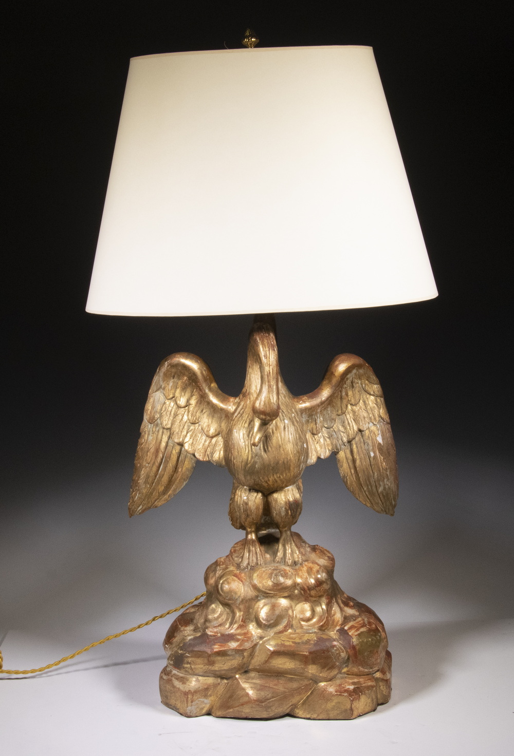 GILDED SWAN Vintage Carving, in the