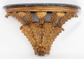 GILDED WROUGHT IRON DEMILUNE W