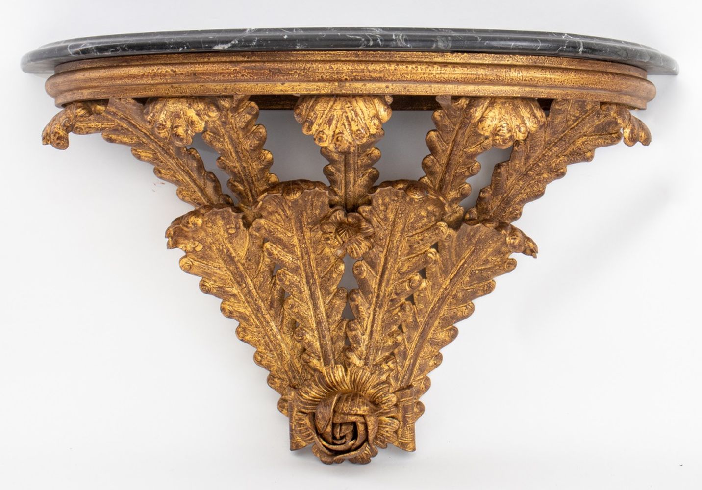 GILDED WROUGHT IRON DEMILUNE