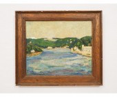 Gile oil on board of a harbor