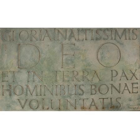 GILL, ERIC Incised inscription on