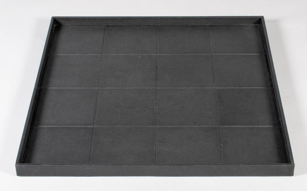 GILLES CAFFIER BLACK LEATHER SQUARE