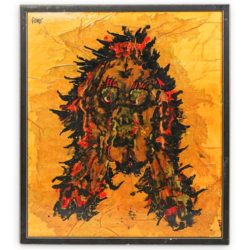 GILLMAN "HUNGRY DOG" MIXED MEDIA ON