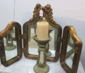 GILT 3 PANEL FOLDING MIRROR AN