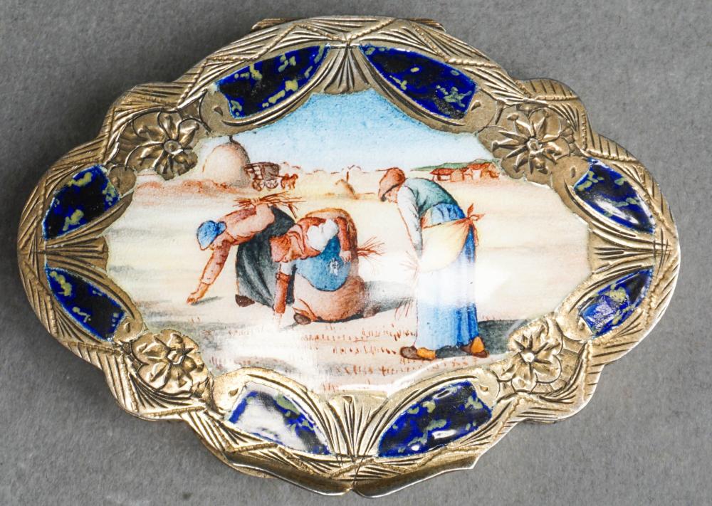 GILT 800-SILVER AND ENAMELED