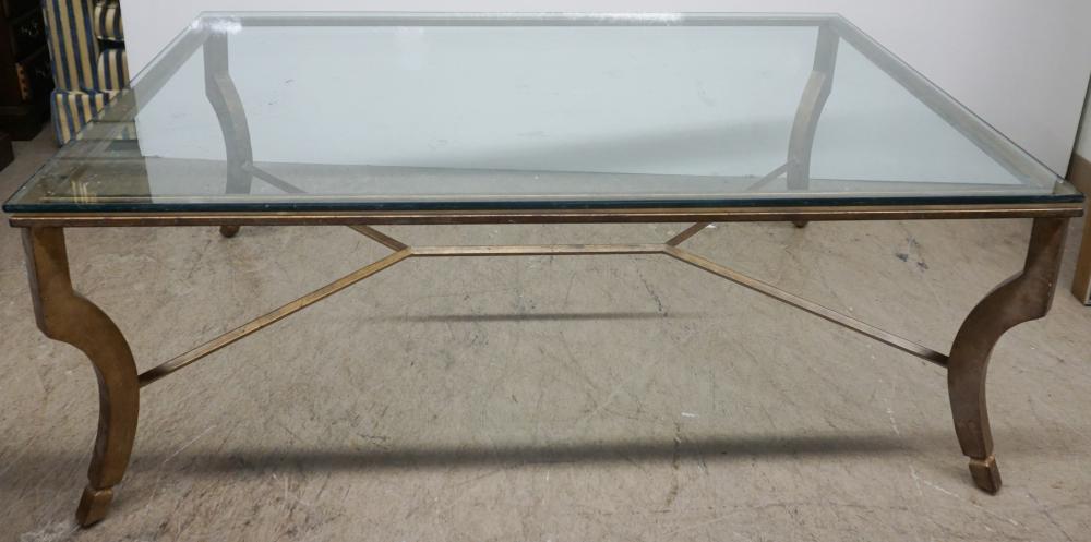 GILT ALUMINUM BASE GLASS TOP