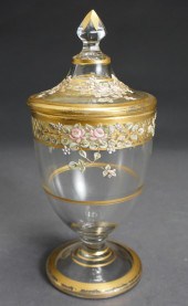 GILT AND ENAMEL DECORATED GLAS