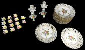GILT AND FLORAL DECORATED PORC