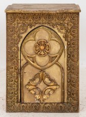 GILT AND PAINTED CARVED WOOD T