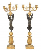 GILT AND PATINATED BRONZE CAND