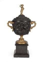 GILT AND PATINATED BRONZE COVE