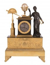 GILT AND PATINATED BRONZE FIGU