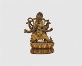 GILT AND PATINATED BRONZE FIGU