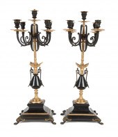 GILT AND PATINATED BRONZE FIVE