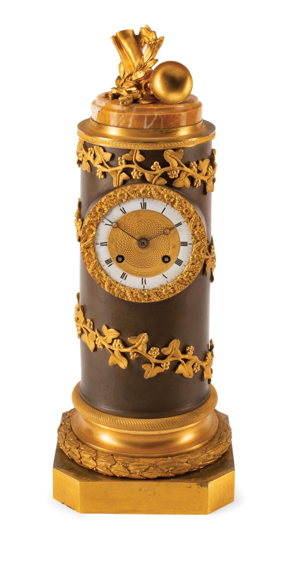 GILT AND PATINATED BRONZE MANTEL