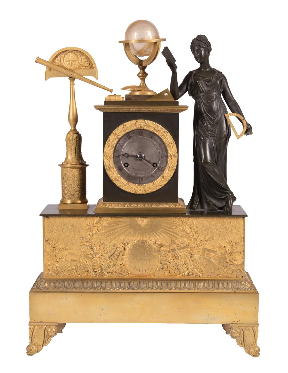 GILT AND PATINATED BRONZE MANTEL