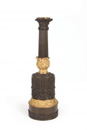 GILT AND PATINATED METAL COLUM
