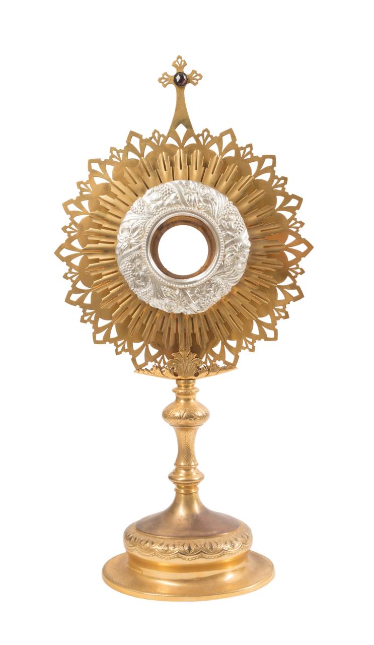 GILT AND SILVERED BRASS SUNBURST