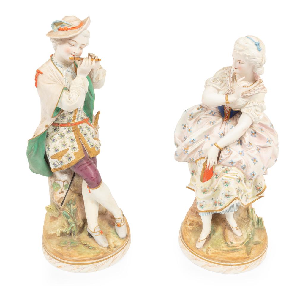 GILT BISQUE PORCELAIN COURTING