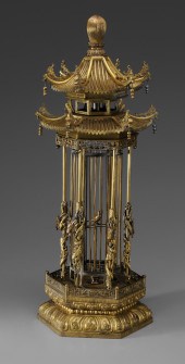 Gilt Brass Birdcage Chinese, e
